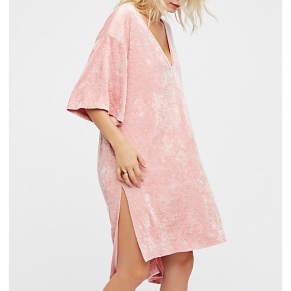 Free People Dresses & Skirts - Free People NWT pink velvet tunic dress
